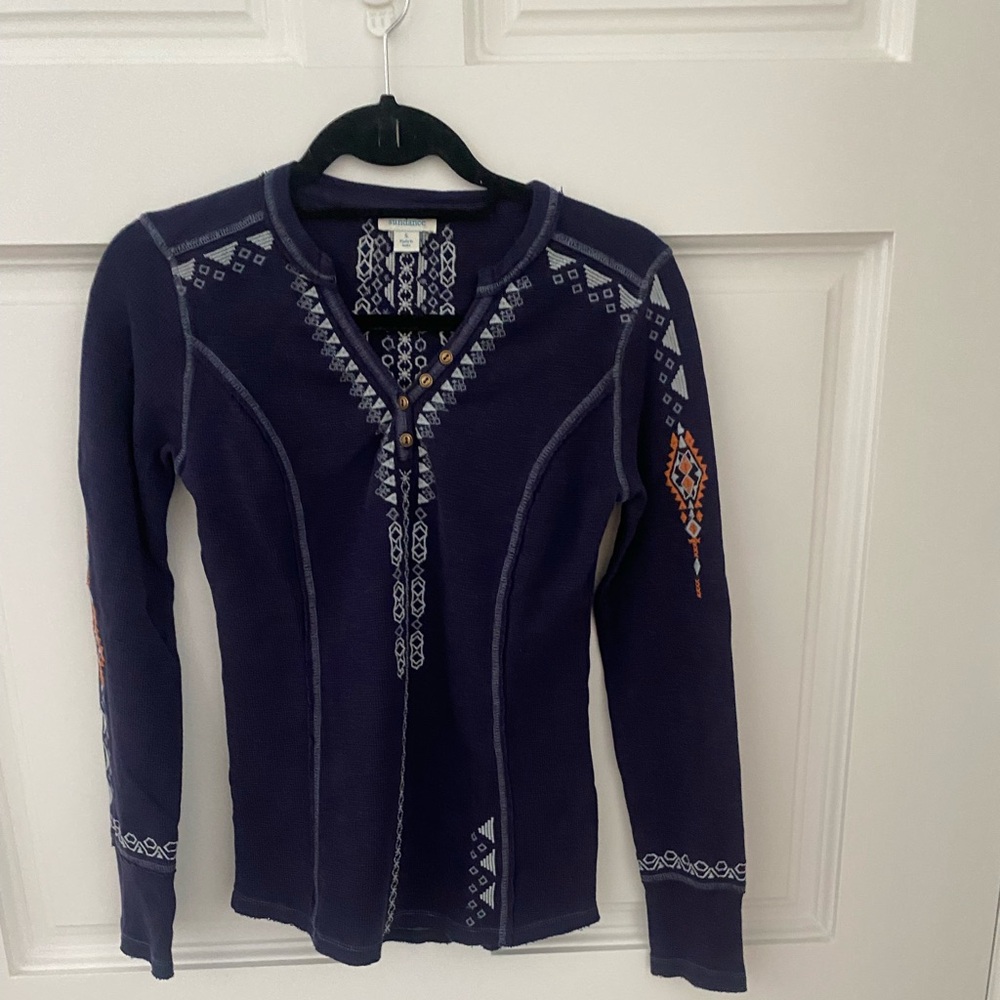 Women's Navy Patterned Top
